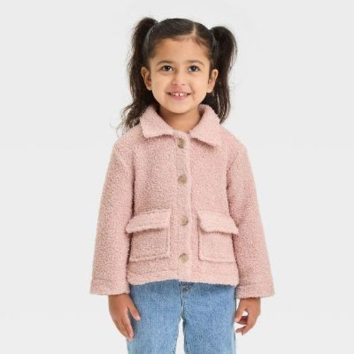 Toddler Girls' Faux Shearling Jacket - Cat & Jack™ Pink 12m