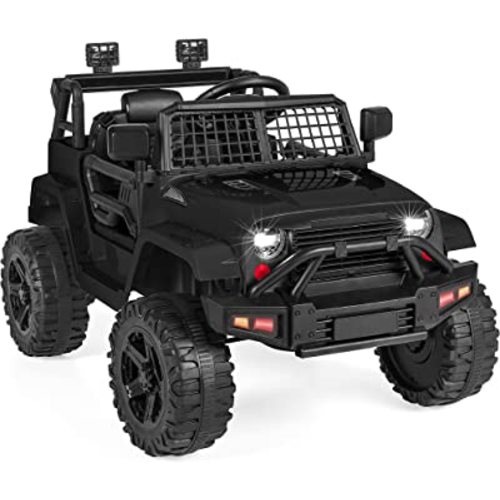 Best Choice Products 12V Kids Ride On Truck Car w/Parent Remote Control, Spring Suspension, LED Lights, AUX Port - Black