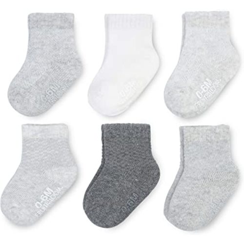 Fruit of the Loom Baby 6-Pack All Weather Crew-Length Socks, Mesh & Thermal Stretch - Unisex, Girls, Boys