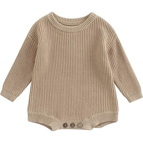 Newborn Baby Romper Sweater Embroidery Knit Pullover Warm Sweatshirt Romper Fall Winter Clothes