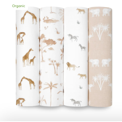 aden + anais | Safari Dreams Organic Muslin Swaddle Blanket 4pk