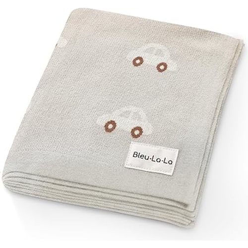 Baby Receiving Blanket for Boys 100% Cotton Buttery Soft Cozy Receiving Swaddle Crib Stroller Blanket for Shower Gift Registry for Newborns, Infants, Toddlers (Cars - Oat)