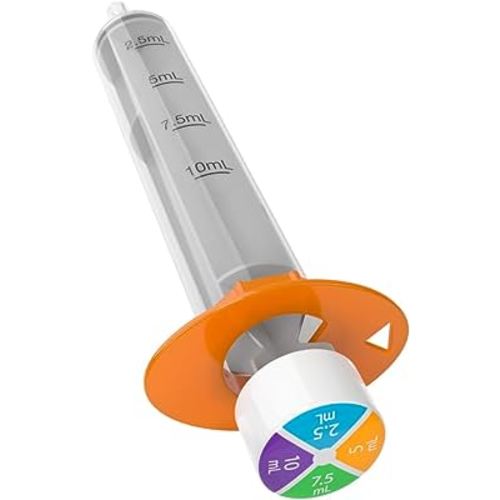 Ezy Dose Kids Baby Oral Syringe & Dispenser, True Easy Design for Liquid Medicine, 10 mL/2 TSP, Color Coded
