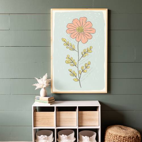 Kids Room Christian Art | Girls Flower Bible verse Art Sign | Kids Room Scripture Decor | Kid's Christian Sign | 553