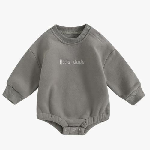 VISGOGO Newborn Infant Baby Boy Girls Oversized Romper Little Dude Sweater Onesie Coming Home Outfit Neutral Clothes