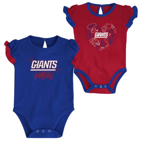 Newborn & Infant New York Giants Royal/Red Too Much Love Two-Piece Bodysuit Set
