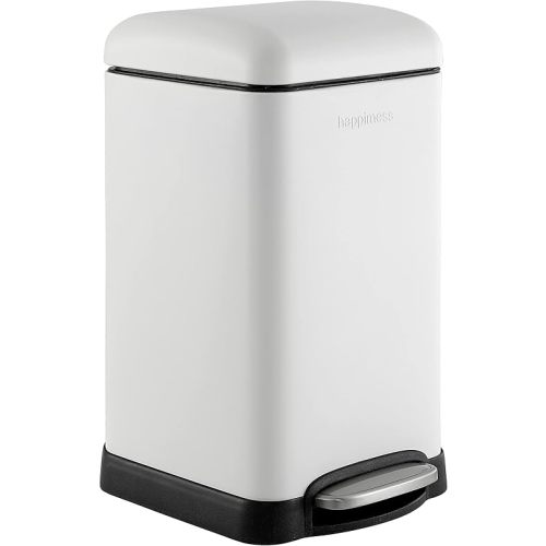 Happimess Betty Retro Mini 3.2-Gallon Step-Open Trash Can, White