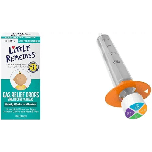 Little Remedies Gas Relief Drops & Ezy Dose Kids Oral Syringe Bundle | 1 oz. & 10 mL