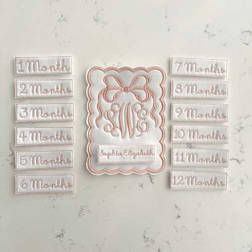 Custom Embroidered Baby Milestone Cards, Bow Milestone Cards, Baby Girl Milestone Gift, Baby Shower Gift, Nursery Decor