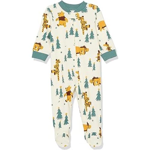 Amazon Essentials Disney | Marvel | Star Wars Unisex Babies' and Toddlers' Snug-Fit Cotton Footed Pajamas, Multipacks