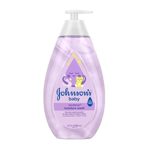 Johnson's Baby Bedtime Moisture Body Wash, Soothing NaturalCalm Aromas, Nighttime Bath Wash to Help Calm Baby Before Bed, Baby Wash, No added Parabens & Sulfates, 27.1 fl. oz