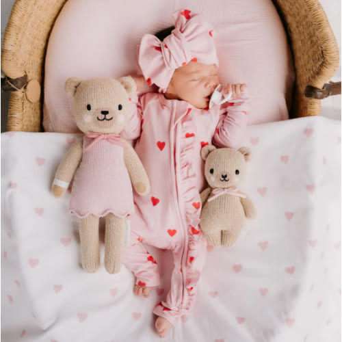 Frill Zip Romper | Red Hearts – Little and Fern