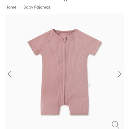 Ribbed Zip Summer Pajamas