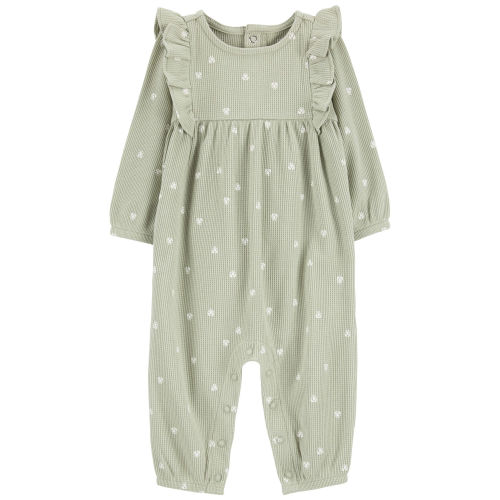 Baby Heart Thermal Long-Sleeve Jumpsuit - Green - Carter's | Carter's