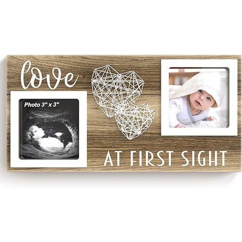 Baby Sonogram Picture Frame for 3" x 3" Ultrasound Photo - Pregnancy Announcements Ideas - Gender Reveal Baby-Shower Gift - New Mom Expecting Parents to Be Keepsake Gifts - Nursery Décor