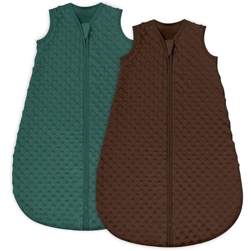 Yoofoss Fleece Baby Sleep Sack 6-12 Months with Plush Dots, TOG 1.5 Baby Wearable Blanket with 2-Way Zipper, Cotton Toddler Sleep Sack Fleece