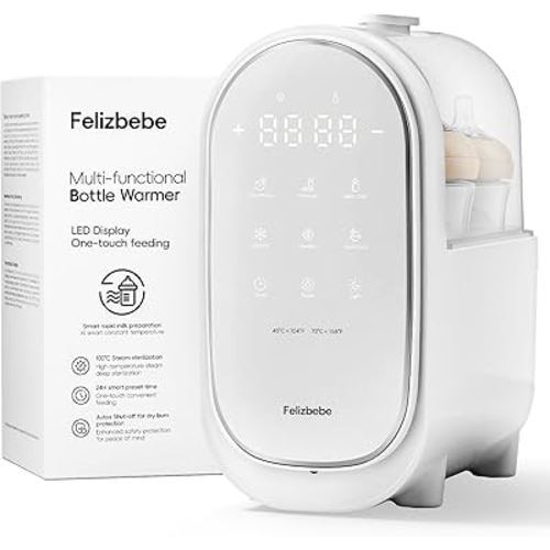 Bottle Warmer for Breastmilk, 11-in-1 Double Bottle Warmer Large Touchscreen with Night Light, Detachable for Easy Cleaning & Accurate Temperature Control, Timer, Milk Warmer for Baby