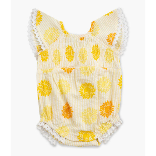 Monica + Andy - Smocked Bubble Romper - Organic Baby Clothes