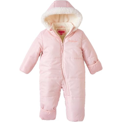 Pink Platinum Baby Girls' One-Piece Puffer Winter Snowsuit with Hood (Newborn & Infant)