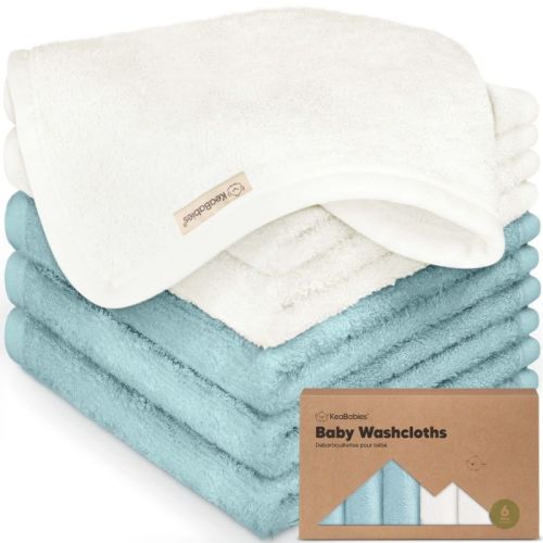 6pk Deluxe Baby Washcloths, Organic And Soft Baby Wash Cloth, Baby Bath Towel, Face Cloths