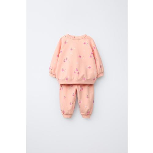 PRINTED SWEATSHIRT AND PANTS PACK - Orange | ZARA United States