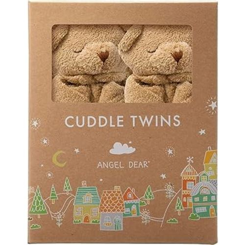 Angel Dear Cuddle Twins Blankie, Brown Bear