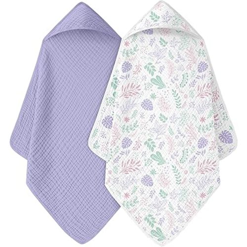 Hooded Baby Towels, 2 Pack, Large 32x32Inch, Soft and Absorbent