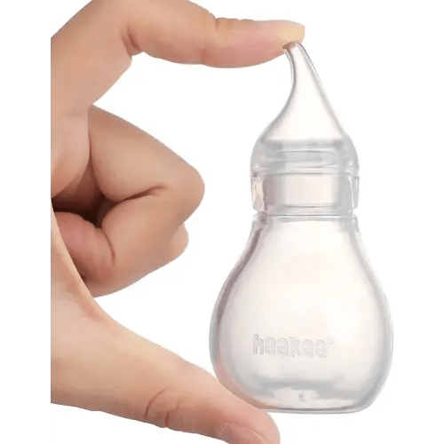 haakaa Silicone Baby Nasal Aspirator | Baby Nose Cleaner | Easy-Squeeze Nose Bulb Syringe, 0m+ Newborn- BPA Free Silicone
