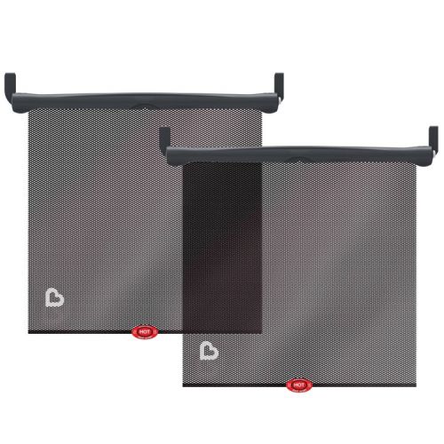 Munchkin Sun Safety Car Window Rollershade with Heat Alert - Black - 2pk