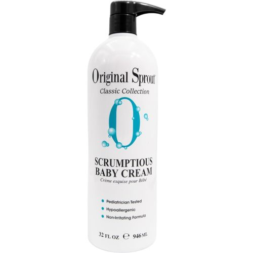 Original Sprout Scrumptious Baby Cream, Baby Lotion & Butt Cream with Zinc, Diaper Rash Cream for Baby’s Sensitive Skin, 32 oz. Bottle