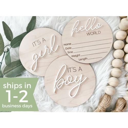 Gender Reveal Hospital Announcement Sign Hello World Plaque - Etsy