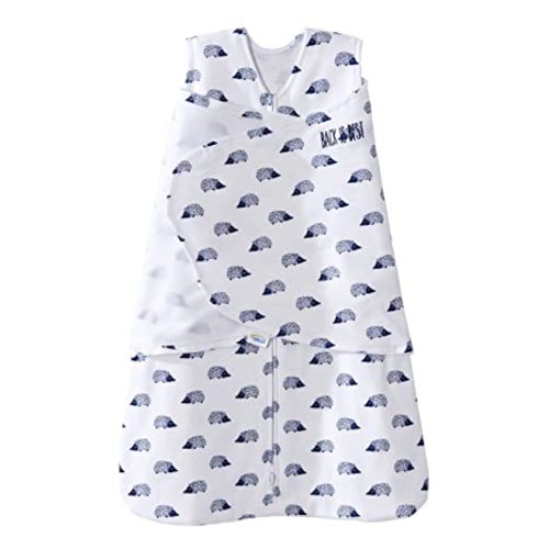 HALO 100% Cotton Sleepsack Swaddle, Navy Hedgehog, Newborn, 0-3 Months