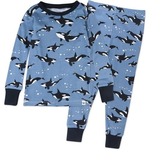 HonestBaby 2-Piece Snug Fit Pajama Set Organic Cotton for Infant Baby & Toddler Boys