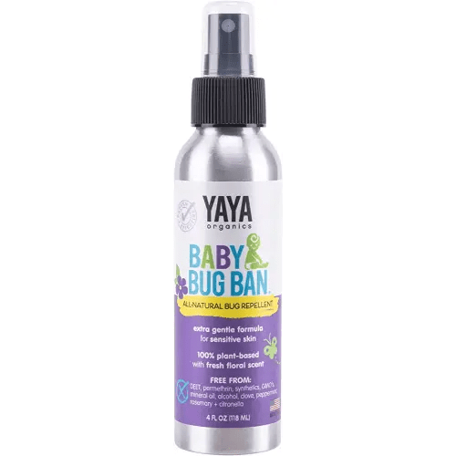 YAYA ORGANICS Baby Bug BAN – All-Natural, Proven Effective Repellent for Babies, Children and Sensitive Skin (4 Ounce Spray)
