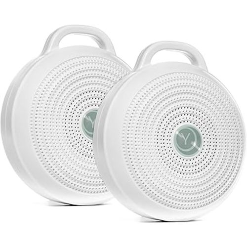 Yogasleep Rohm Portable White Noise Machine for Travel 3 Soothing Natural Sounds + Volume Control Sleep Therapy for Adults & Baby 2-Pack