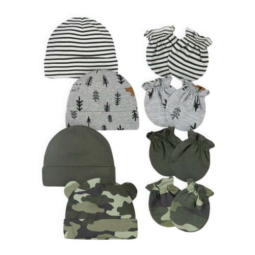 Gerber Baby Boys Caps & Mittens Set, 8-Piece