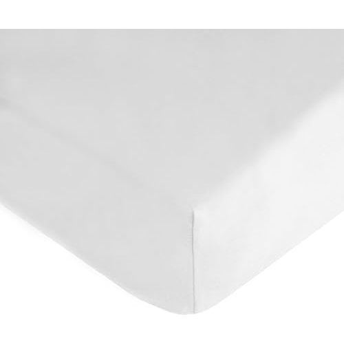 TL Care Fitted Crib Sheet 28" x 52", Soft Breathable Neutral 100% Cotton Jersey Sheet, White, for Boys and Girls, Fits Crib and Toddler Bed mattresses