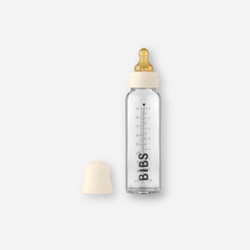 Glass Baby Bottle Complete Set 225ml - Ivory