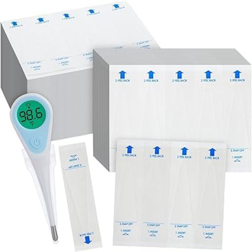 Juvale 100-Pack Disposable Digital Thermometer Probe Covers - Oral, Rectal, Armpit Temperature Reading Sheath Sleeves