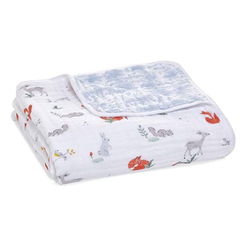 aden + anais 100% Cotton Muslin Baby Blanket Crib Bedding for Newborn Baby and Toddler, Nursery Blanket for Boys and Girls, Baby Registry and Shower Gift - Naturally Forest