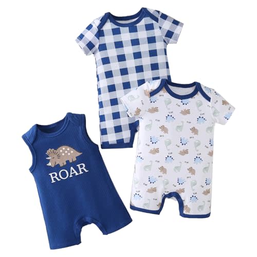 Baby Boy Rompers Short Sleeve Cotton Toddler Rompers Graphic Print Baby Clothes One-Piece Outfit
