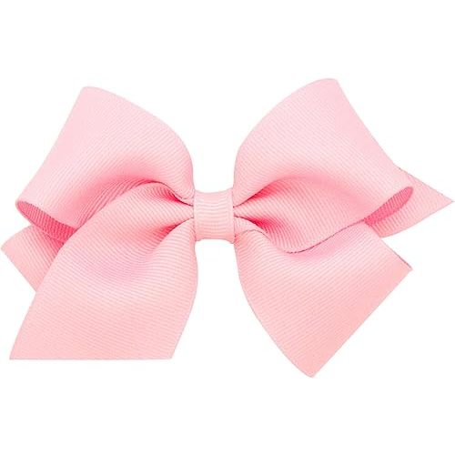 Wee Ones Baby Girls' Small Classic Grosgrain Hair Bow on a WeeStay Clip w/Plain Wrap - Light Pink,One Size