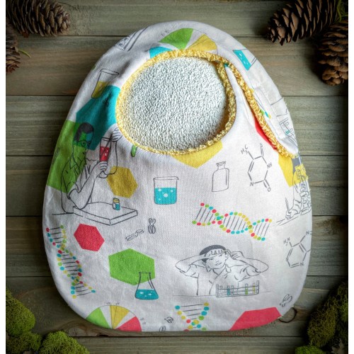 Bib | Retro Science Baby Bib | Geeky Nerdy Scientist Chemist Biologist STEM Microbiologist Fun Cute Teething Baby Shower Birth Gift