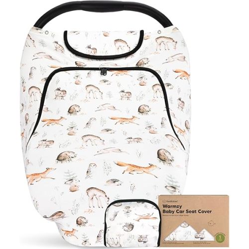 Car Seat Cover for Babies - Baby Car Seat Canopy for Spring, Autumn, Winter - Universal Stretch Fit Car Seat Cover for Babies, Boys, Girls - Breastfeeding Nursing Cover -Infant Carseat Cover (Arcadia)
