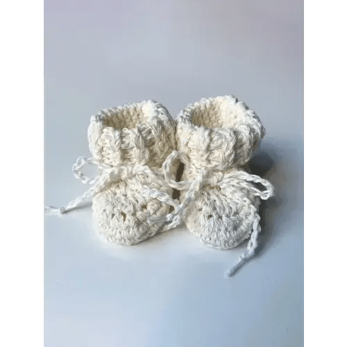 Organic Cotton Tie Baby Booties