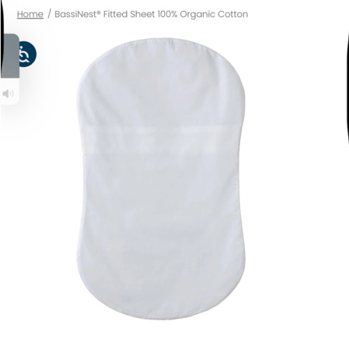 HALO - Bassinest Fitted Sheet | 100% Organic Cotton -White - white ,