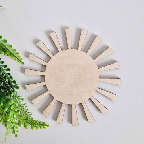 Wood sun cutout, sun shape for crafts, sunshine shape, round sun shape, unfinished wood sun shape, sun decor for nursery