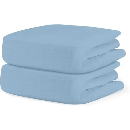 Newton Baby Fitted Crib Sheet (2-Pack) - Ultra Breathable and Soft, Organic Cotton, Fits All Standard Cribs, Sky Blue