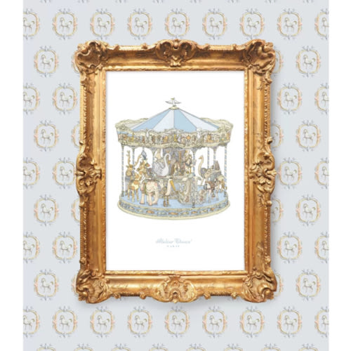 Art Print – Carousel Blue - Atelier Choux
