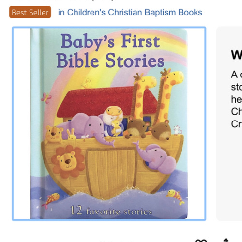 Baby's First Bible Stories Padded Board Book - Gift for Easter, Christmas, Communions, Newborns, Birthdays, Beginner Bible